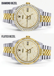 Diamond Gold Rolex Watch For Men 16233 | 36MM | Full Diamond Dial | Jubilee Band