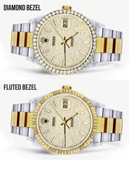 Diamond Gold Rolex Watch For Men 16233 | 36 MM | Full Diamond Dial | Oyster Band