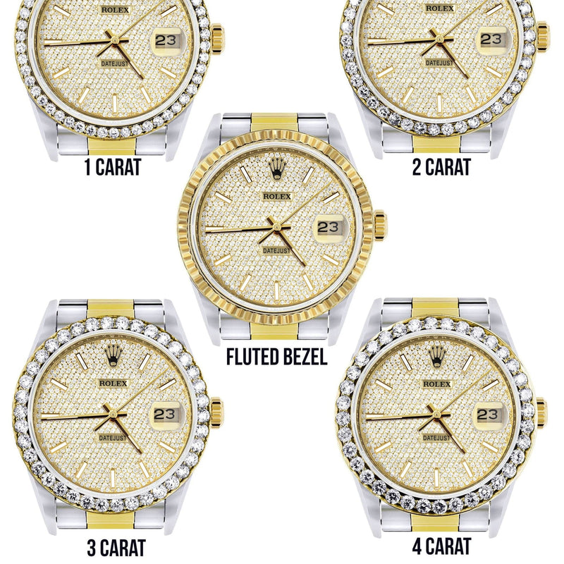 Diamond Gold Rolex Watch For Men 16233 | 36 MM | Full Diamond Dial | Oyster Band
