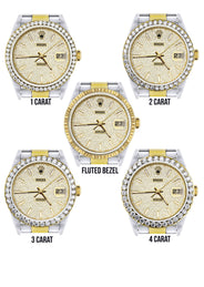 Diamond Gold Rolex Watch For Men 16233 | 36 MM | Full Diamond Dial | Oyster Band