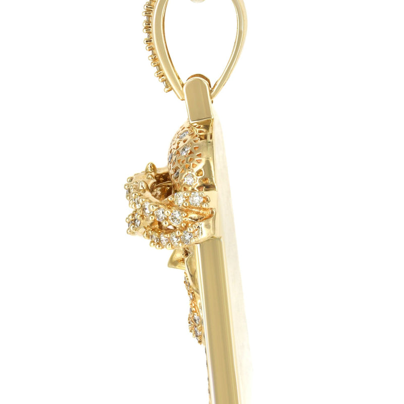 14K Yellow Gold Jesus Head Diamond Necklace | 3 Carats