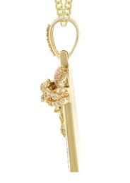 14K Yellow Gold Jesus Head Diamond Necklace | 3 Carats