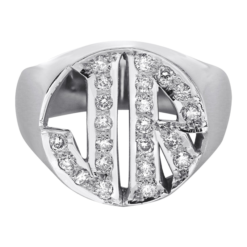 14K White Gold Initials Name Ring | Appx. 9.2 Grams