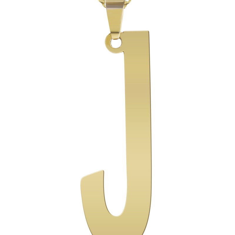 14K Gold  Single Letter Name Plate Necklace | Style #92