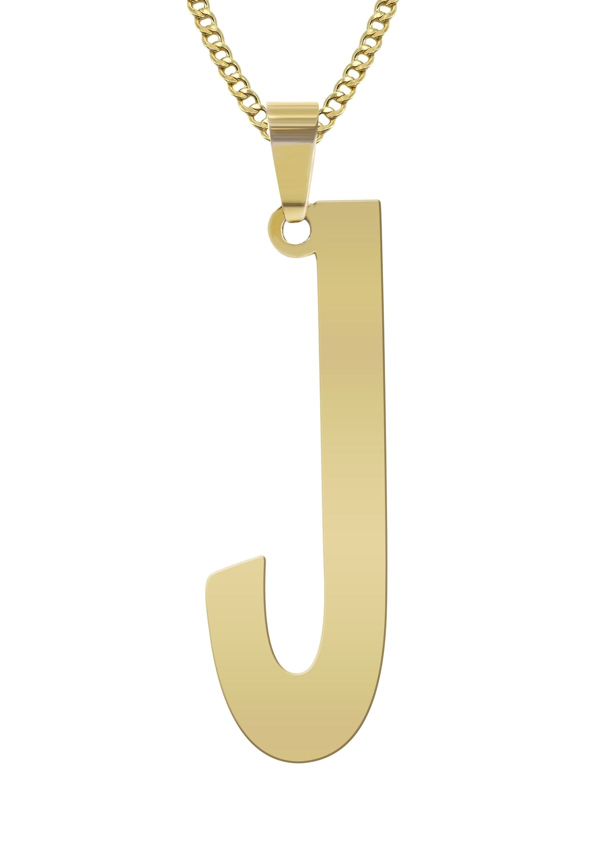 14K Gold  Single Letter Name Plate Necklace | Style #92