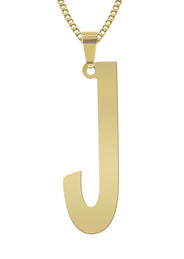14K Gold  Single Letter Name Plate Necklace | Style #92