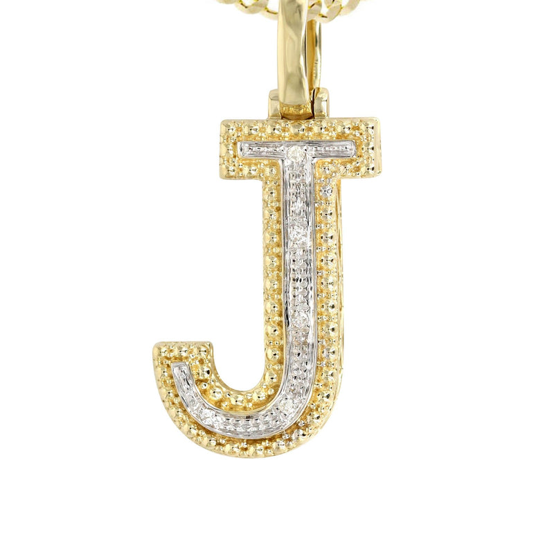 Diamond 10K Yellow Gold Letter "J" Necklace | Appx. 12.6 Grams
