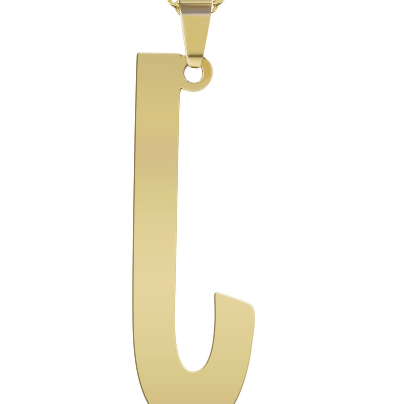 14K Gold  Single Letter Name Plate Necklace | Style #92