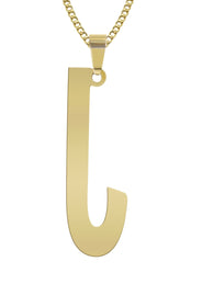 14K Gold  Single Letter Name Plate Necklace | Style #92