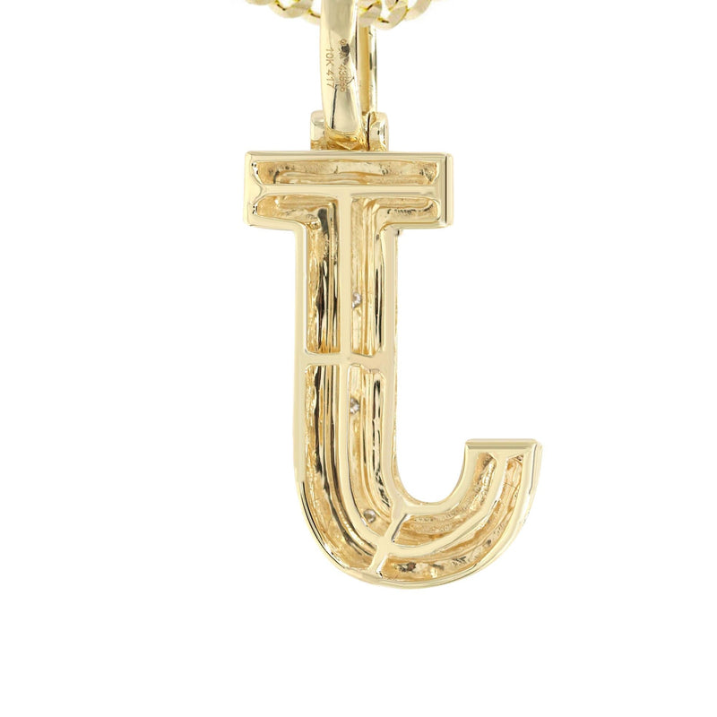 Diamond 10K Yellow Gold Letter "J" Necklace | Appx. 12.6 Grams