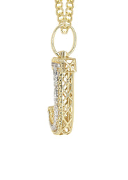 Diamond 10K Yellow Gold Letter "J" Necklace | Appx. 12.6 Grams