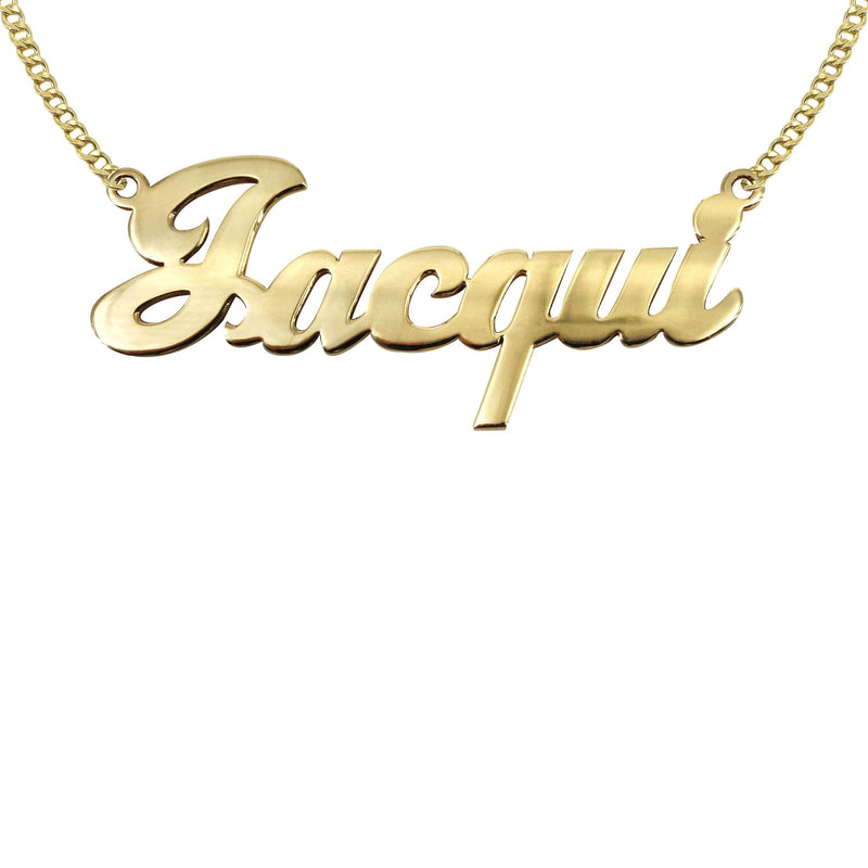 14K Gold  Plain Gold Name Plate Necklace | Style #21