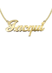 14K Gold  Plain Gold Name Plate Necklace | Style #21