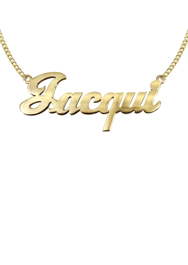 14K Gold  Plain Gold Name Plate Necklace | Style #21