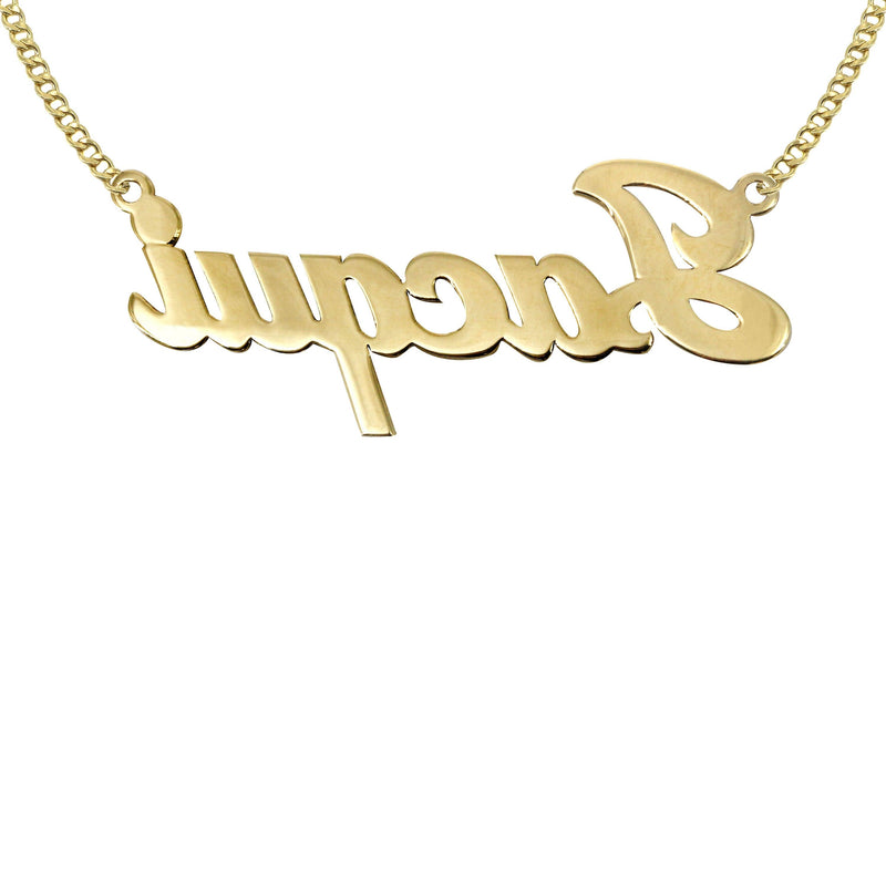 14K Gold  Plain Gold Name Plate Necklace | Style #21