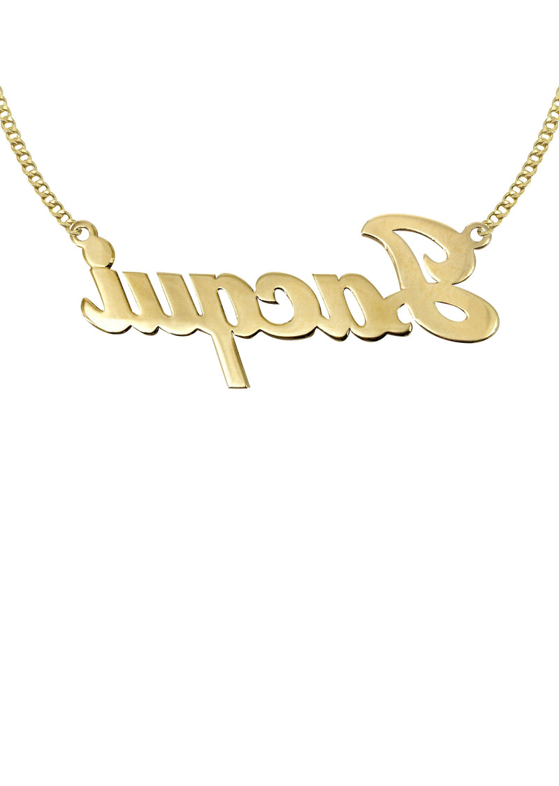14K Gold  Plain Gold Name Plate Necklace | Style #21