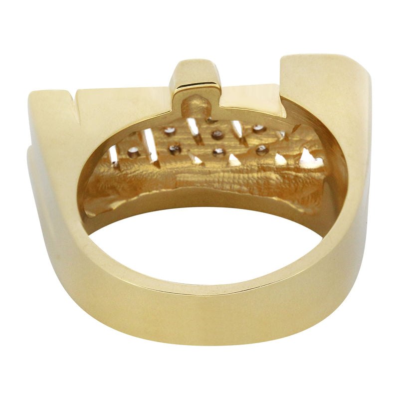 14K Diamond Two Tone Gold Name Ring | Appx. 9.5 Grams