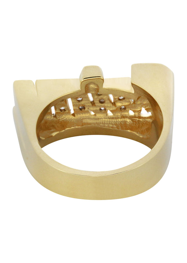14K Diamond Two Tone Gold Name Ring | Appx. 9.5 Grams