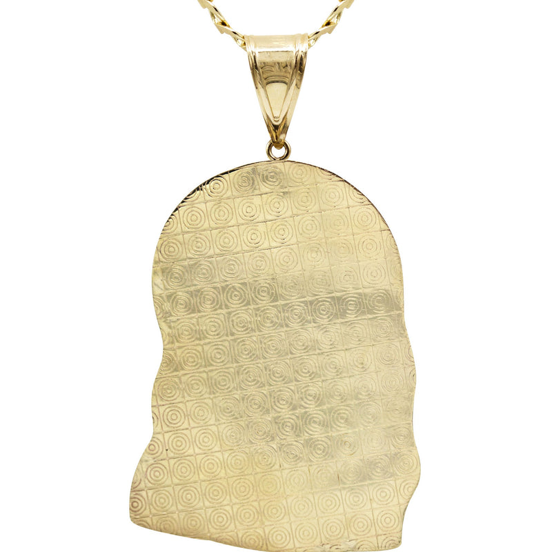 10K Yellow Gold Jesus Head Necklace | Small 8 Grams - Large 24 Grams