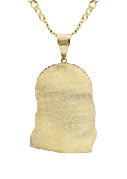 10K Yellow Gold Jesus Head Necklace | Small 8 Grams - Large 24 Grams