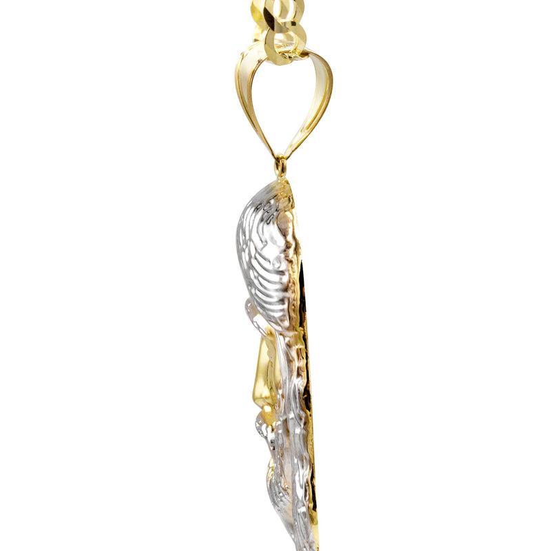 10K Yellow Gold Jesus Head Necklace | Small 8 Grams - Large 24 Grams