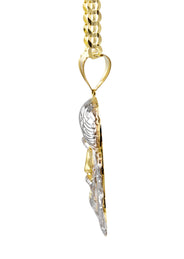 10K Yellow Gold Jesus Head Necklace | Small 8 Grams - Large 24 Grams