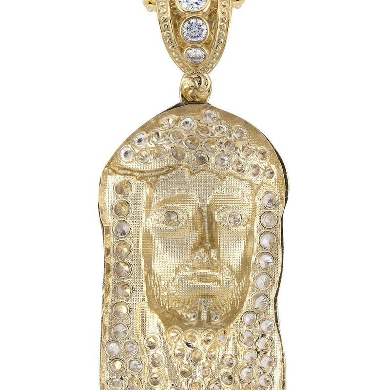 10K Yellow Gold Jesus Head Necklace | Small 12 Grams - Large 27 Grams