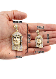 10K Yellow Gold Jesus Head Necklace | Small 12 Grams - Large 27 Grams