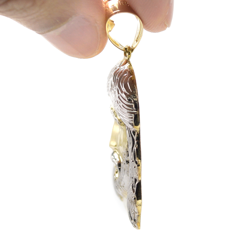 10K Gold Jesus Head Pendant | Customizable Size