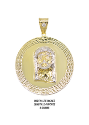 10K Gold Jesus Head Pendant | 8 Grams