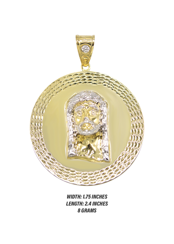 10K Gold Jesus Head Pendant | 8 Grams