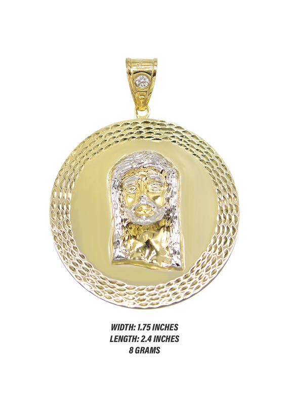 10K Gold Jesus Head Pendant | 8 Grams