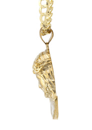 10K Yellow Gold Jesus Head Necklace | Small 6 Grams - Large 11 Grams