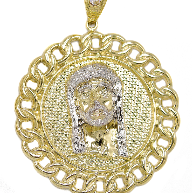 10K Gold Jesus Head Pendant  |  Customizable Size