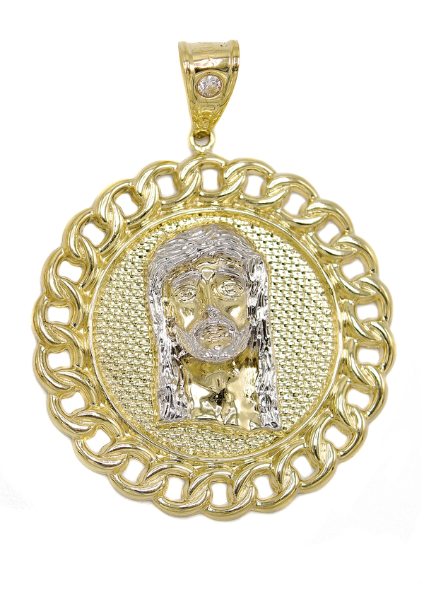 10K Gold Jesus Head Pendant  |  Customizable Size