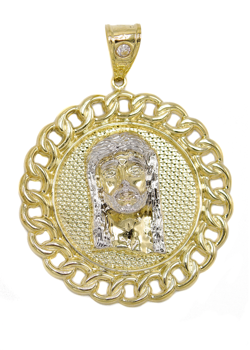 10K Gold Jesus Head Pendant  |  Customizable Size