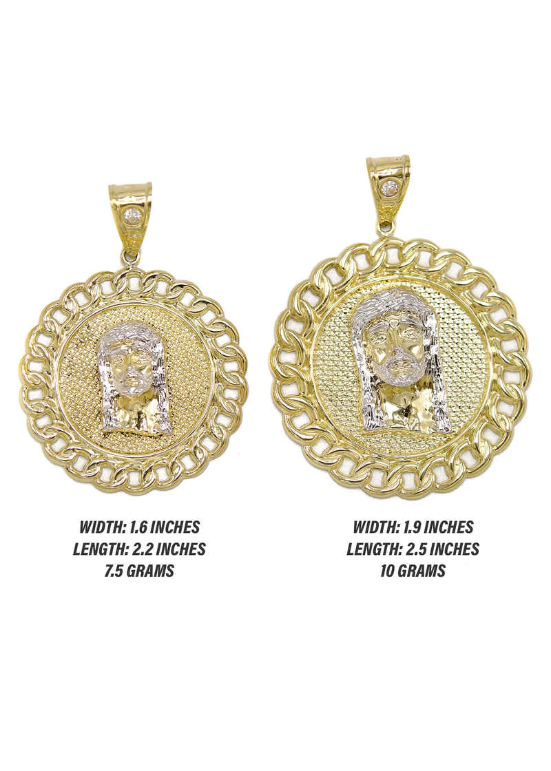 10K Gold Jesus Head Pendant  |  Customizable Size
