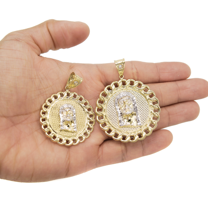 10K Gold Jesus Head Pendant  |  Customizable Size