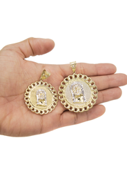 10K Gold Jesus Head Pendant  |  Customizable Size
