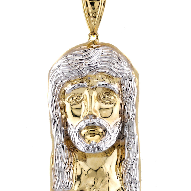 10K Yellow Gold Jesus Head Necklace | Small 5 Grams - Large 18 Grams