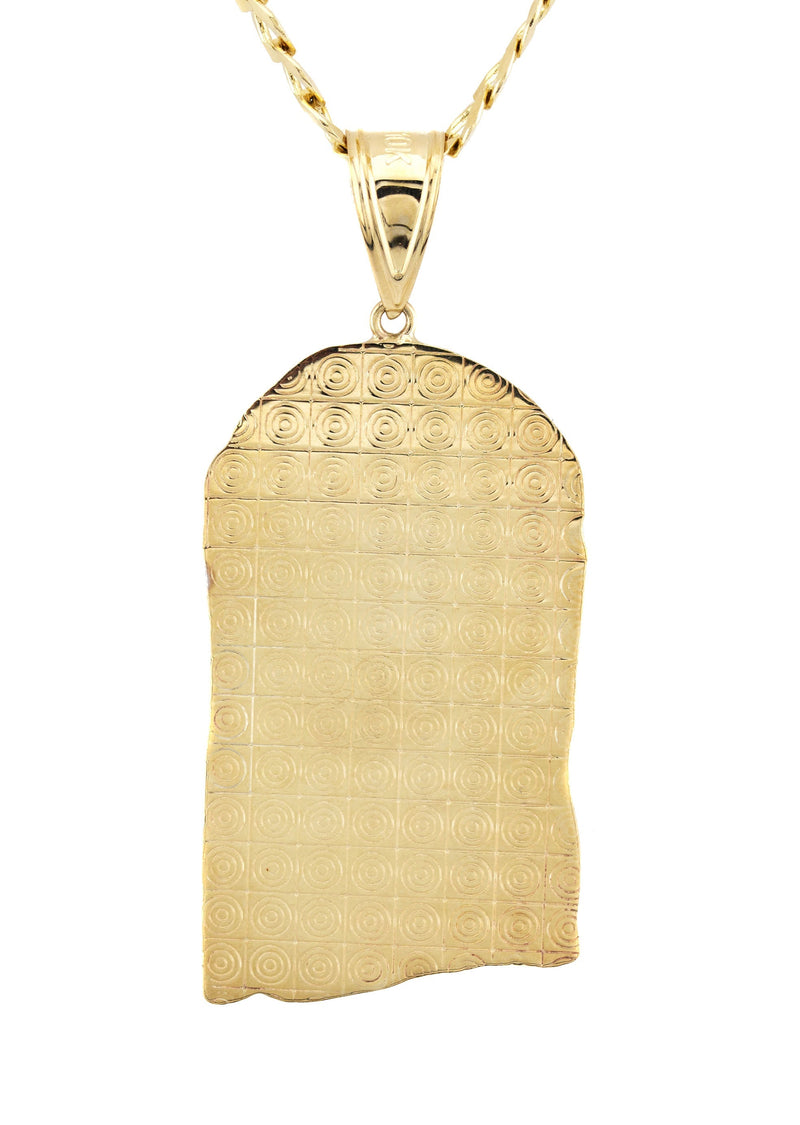10K Yellow Gold Jesus Head Necklace | Small 5 Grams - Large 18 Grams
