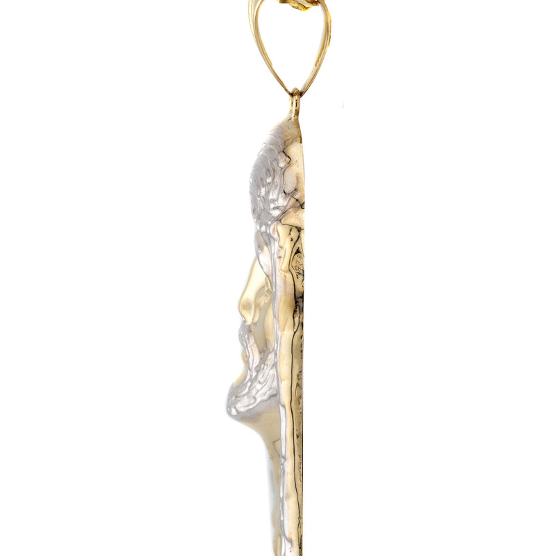 10K Yellow Gold Jesus Head Necklace | Small 5 Grams - Large 18 Grams