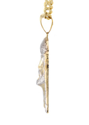 10K Yellow Gold Jesus Head Necklace | Small 5 Grams - Large 18 Grams