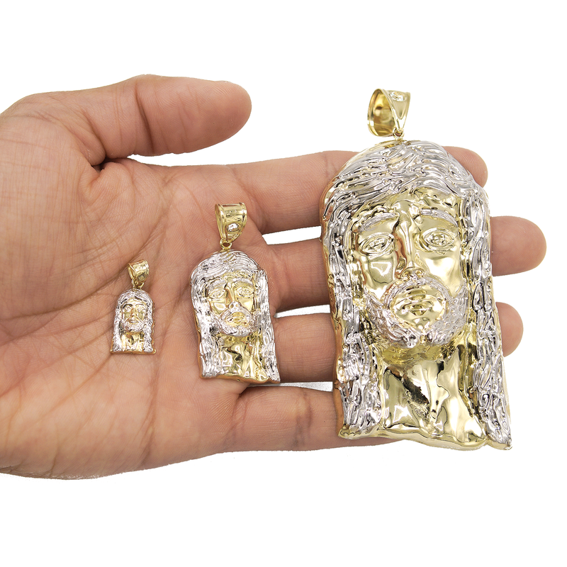 10K Gold Jesus Head Pendant  |  Customizable Size