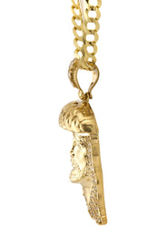 10K Yellow Gold Jesus Head Necklace | Small 9 Grams - Large 30 Grams