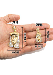 10K Yellow Gold Jesus Head Necklace | Small 9 Grams - Large 30 Grams