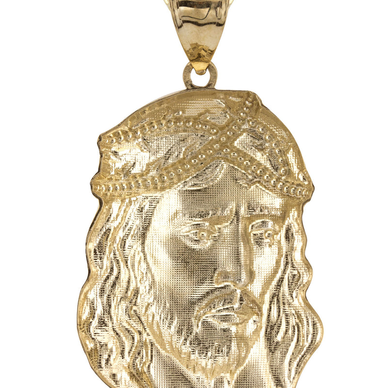 10K Yellow Gold Jesus Head Necklace | Small 4 Grams - Large 20 Grams