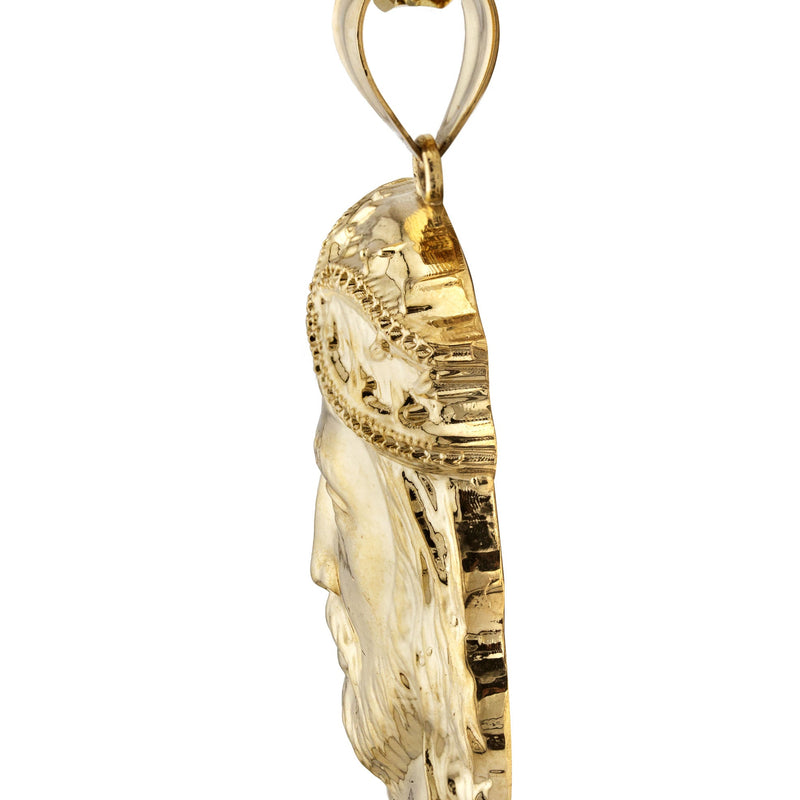10K Yellow Gold Jesus Head Necklace | Small 4 Grams - Large 20 Grams