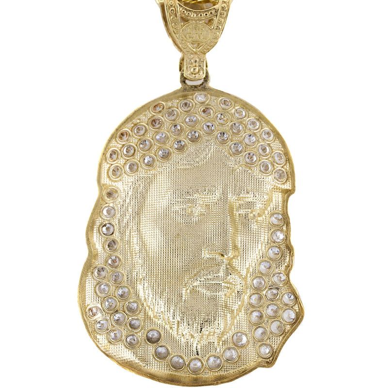 10K Yellow Gold Jesus Head Necklace | Small 9 Grams - Large 26 Grams