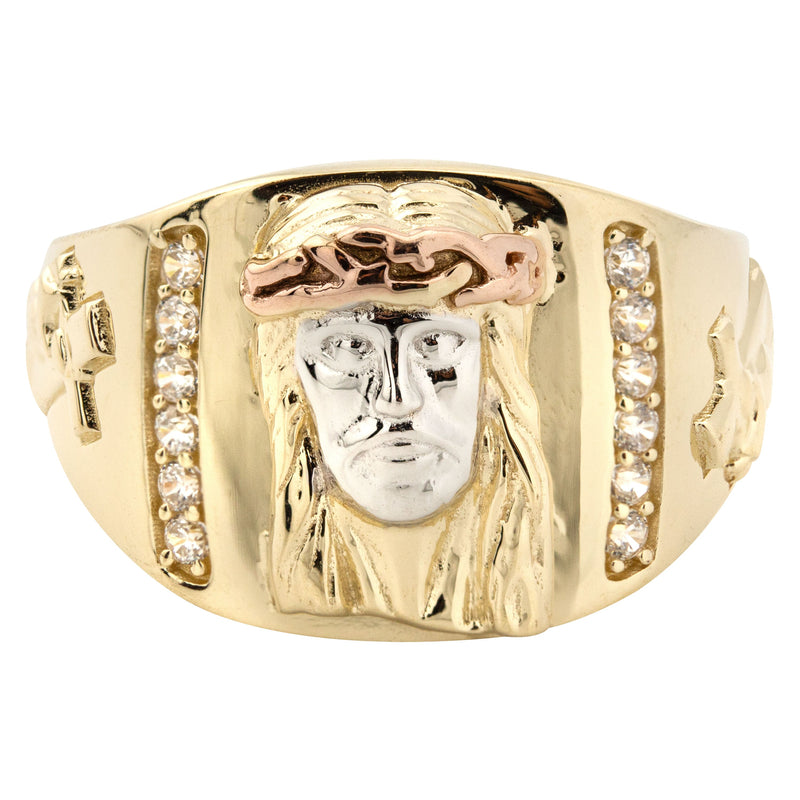 10K Gold Jesus Ring For Men | 6 Grams
